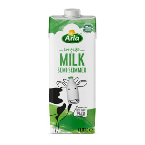 1 Litre UHT Semi-skimmed Milk Cartons
